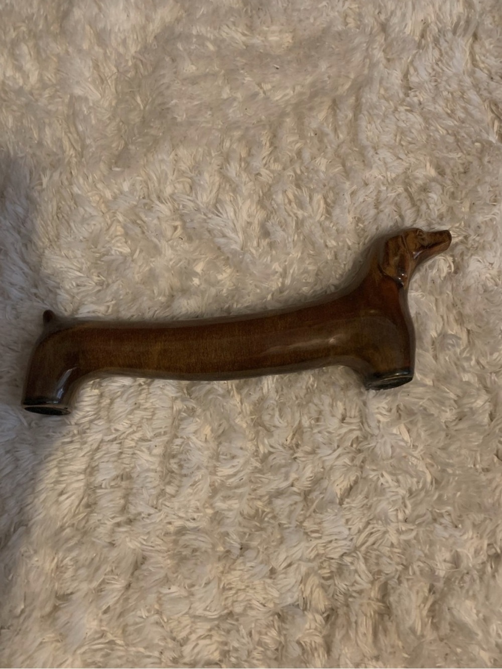 Vintage Mid Century Brown 13" Long Pottery Dachshund Weenie Dog Figurine EC